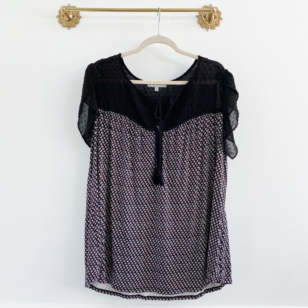 Daniel Rainn Saharey Tassel Knit Top Black